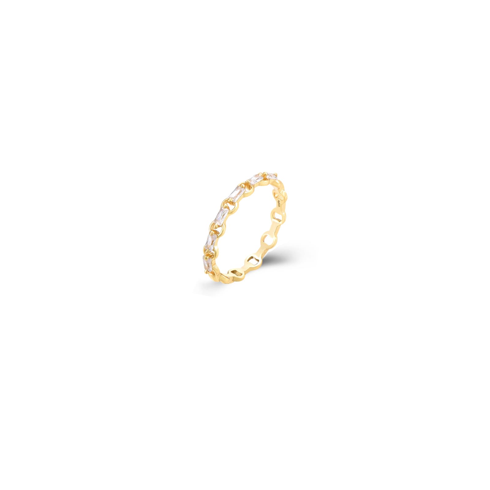Anillo Cadena Circonita Blanca
