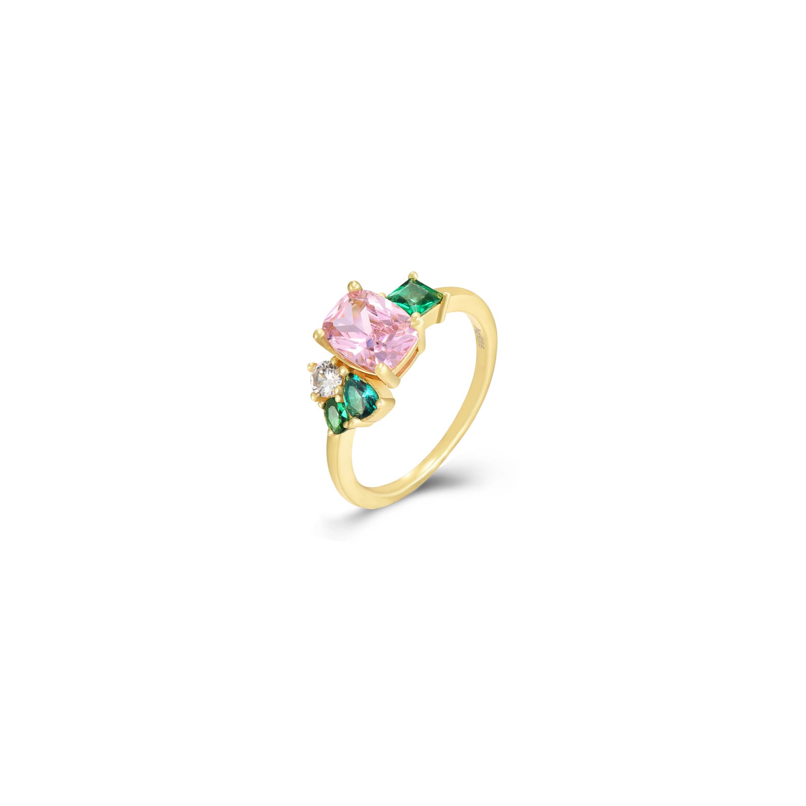 Anillo Circonitas Multicolor Oval