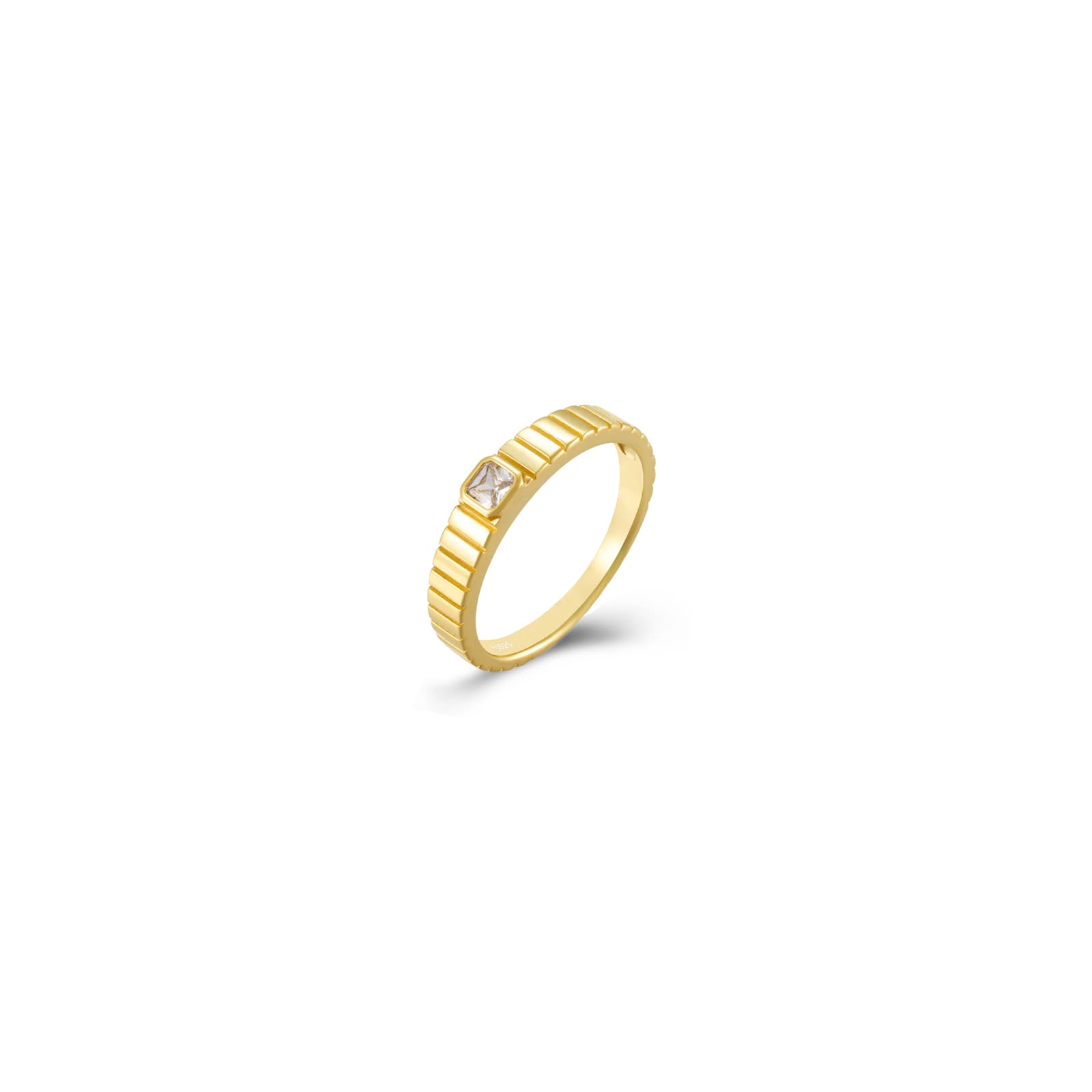 Anillo Solitario Estriado
