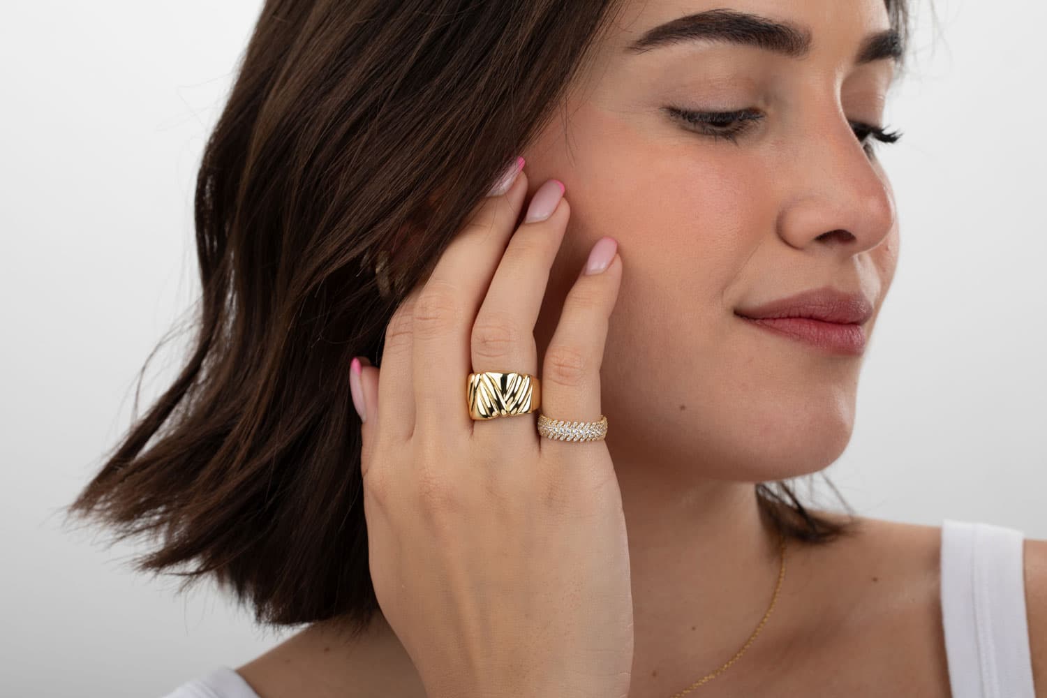 Anillo Triple Hilera Circonitas