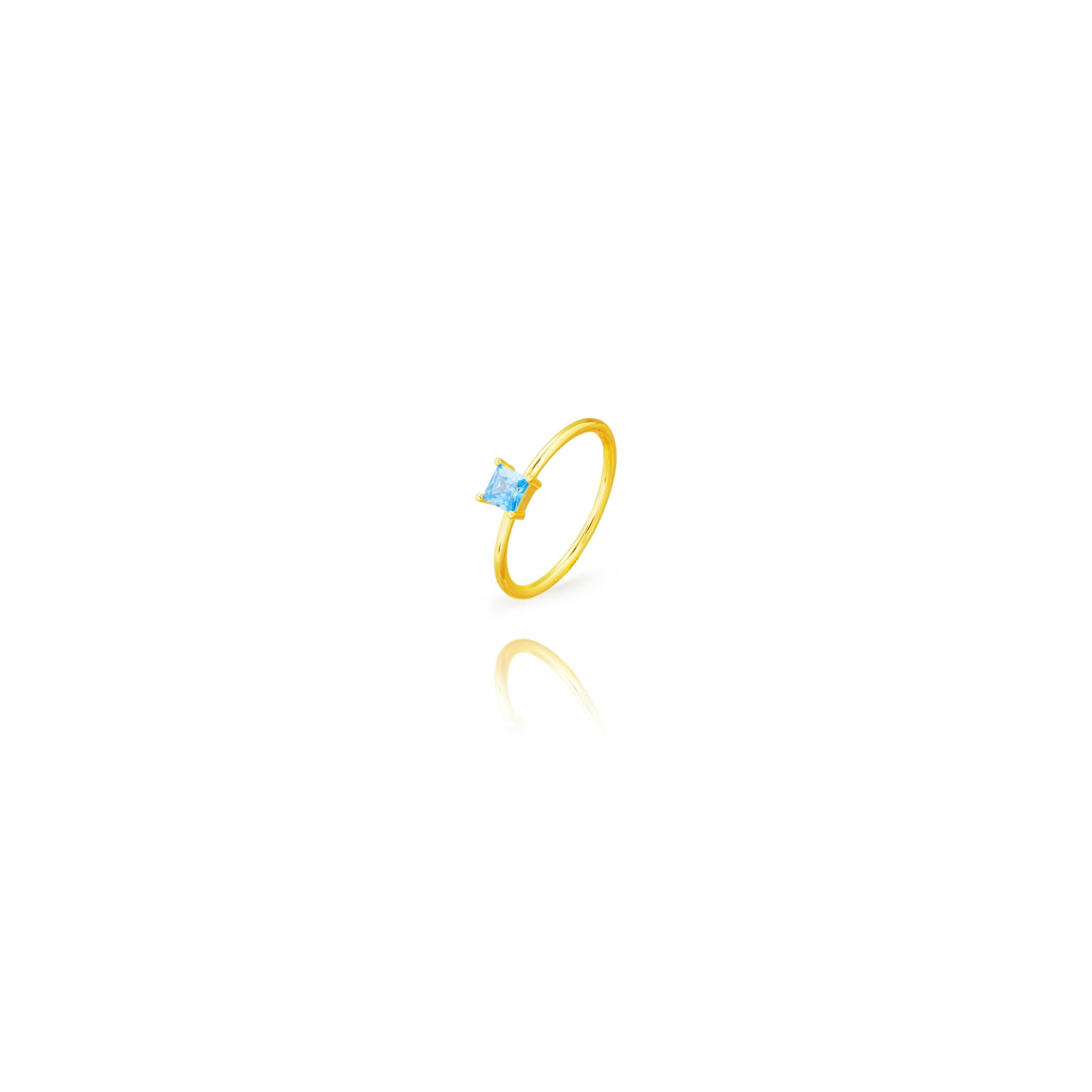 Anillo Cuadrado Azul Topacio